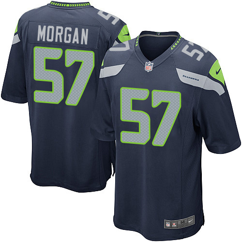 Men's Game Mike Morgan Nike Jersey Navy Blue Home - #57 NFL Seattle Seahawks